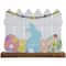 11.75" Happy Easter Bunny & Picket Fence Tabletop Décor